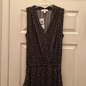 Brand nwt mk leopard jumpsuit with belt.